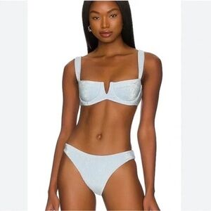 Monday Swimwear Clovelley Top & Byron Bottom in Blue Shimmer